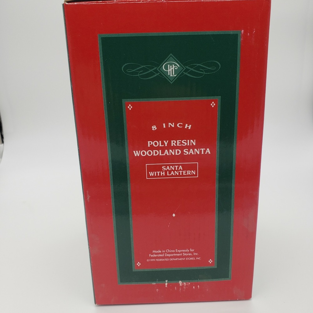 Holiday Lane Poly Resin‎ Woodland Santa W/ Lantern Christmas  8" Complete In Box - Picture 11 of 11